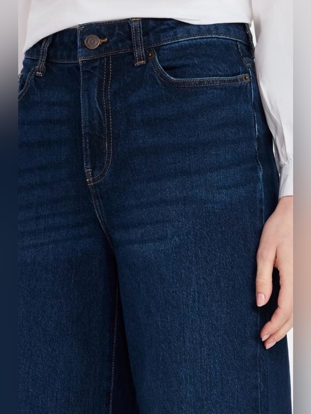 A99 Time and Tru Wide-Leg Jeans 31” inseam in Dark Blue Wash NWT Size 18 - Picture 4 of 7